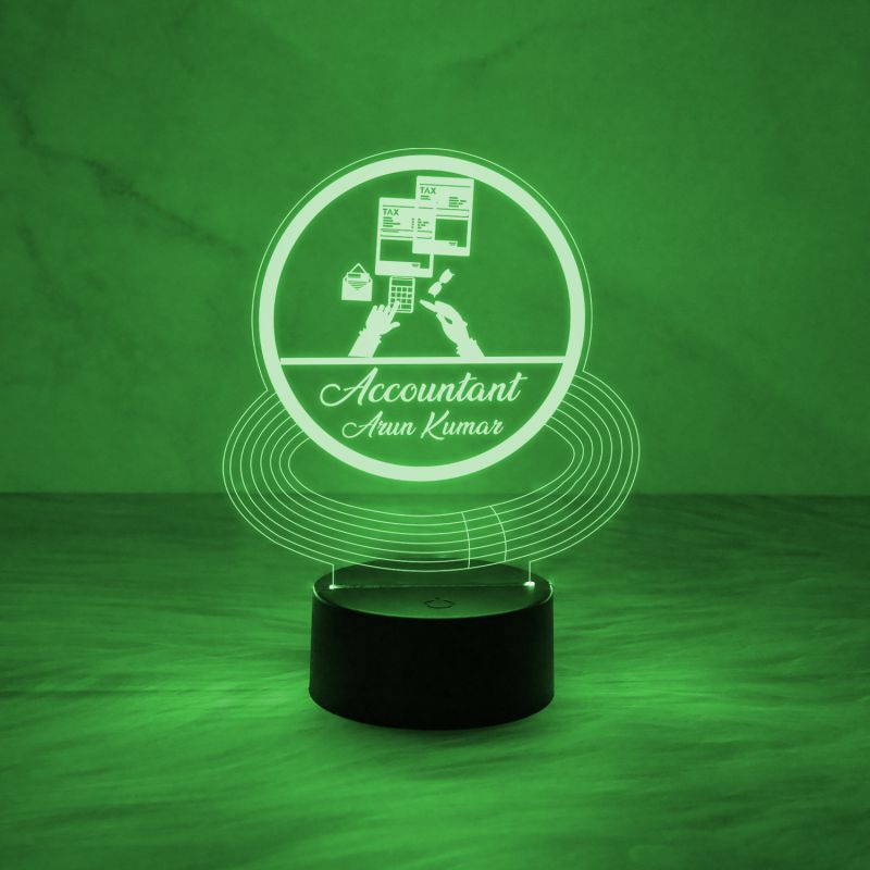 Personalized Accountant LED Table Lamp with Automatic Color Change Light